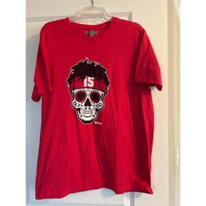 GUC BreakingT Kansas City Chiefs Patrick Mahomes T Shirt Skull #15 Size XL